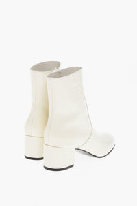 Celine Patent Leather Ankle Boots TRIOMPHE With Embossed Logo 5cm