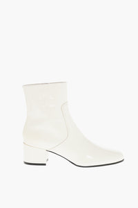 Celine Patent Leather Ankle Boots TRIOMPHE With Embossed Logo 5cm