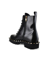 Balmain Balmain Men Patent Leather Ankle Boots With Studs