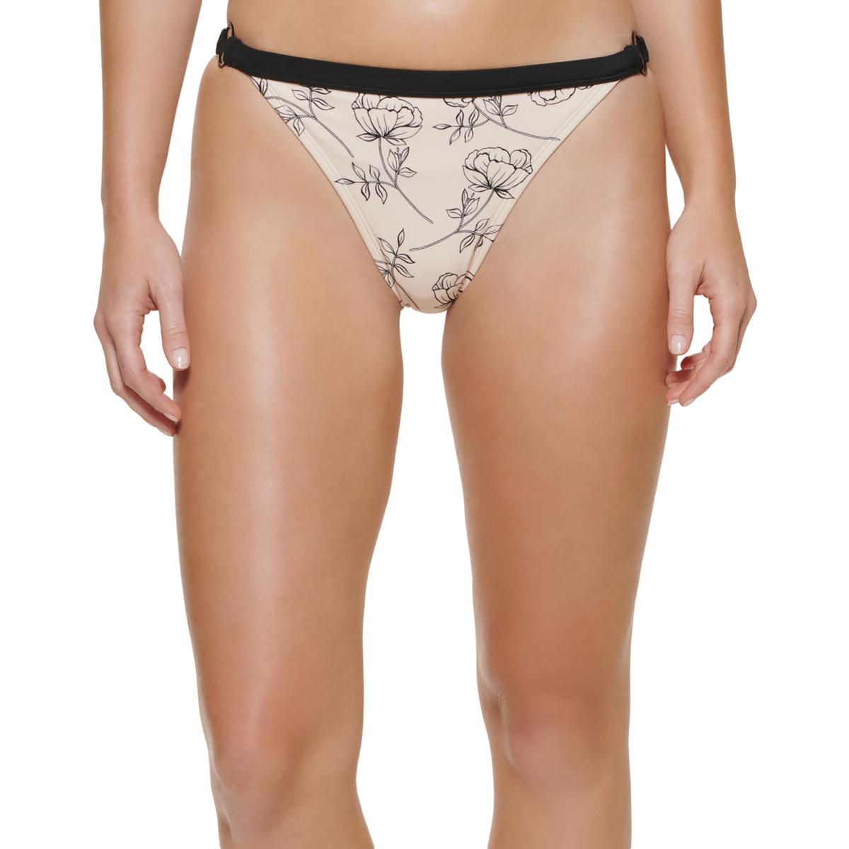 Womens Floral Print Bikini Swim Bottom Separates Cream Multi