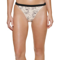 Womens Floral Print Bikini Swim Bottom Separates Cream Multi
