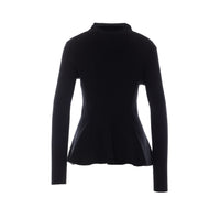 Alaia Women Peplum Cardigan With Enginereed Ribs