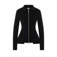 Alaia Women Peplum Cardigan With Enginereed Ribs