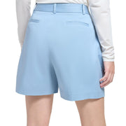Womens Pleated Mini High-Waist Shorts