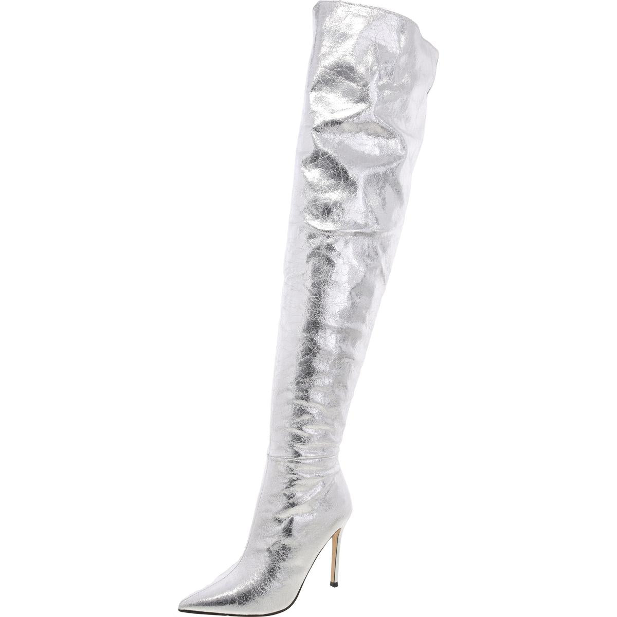 Epic  Womens Faux Leather Stiletto Over-The-Knee Boots