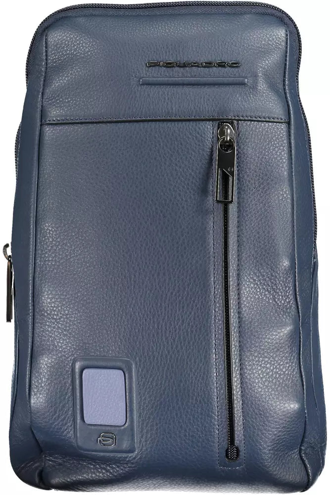 Piquadro Blue Leather Men Shoulder Men's Bag
