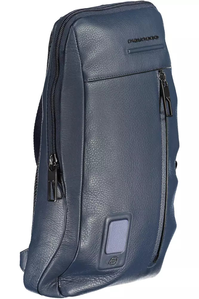 Piquadro Blue Leather Men Shoulder Men's Bag
