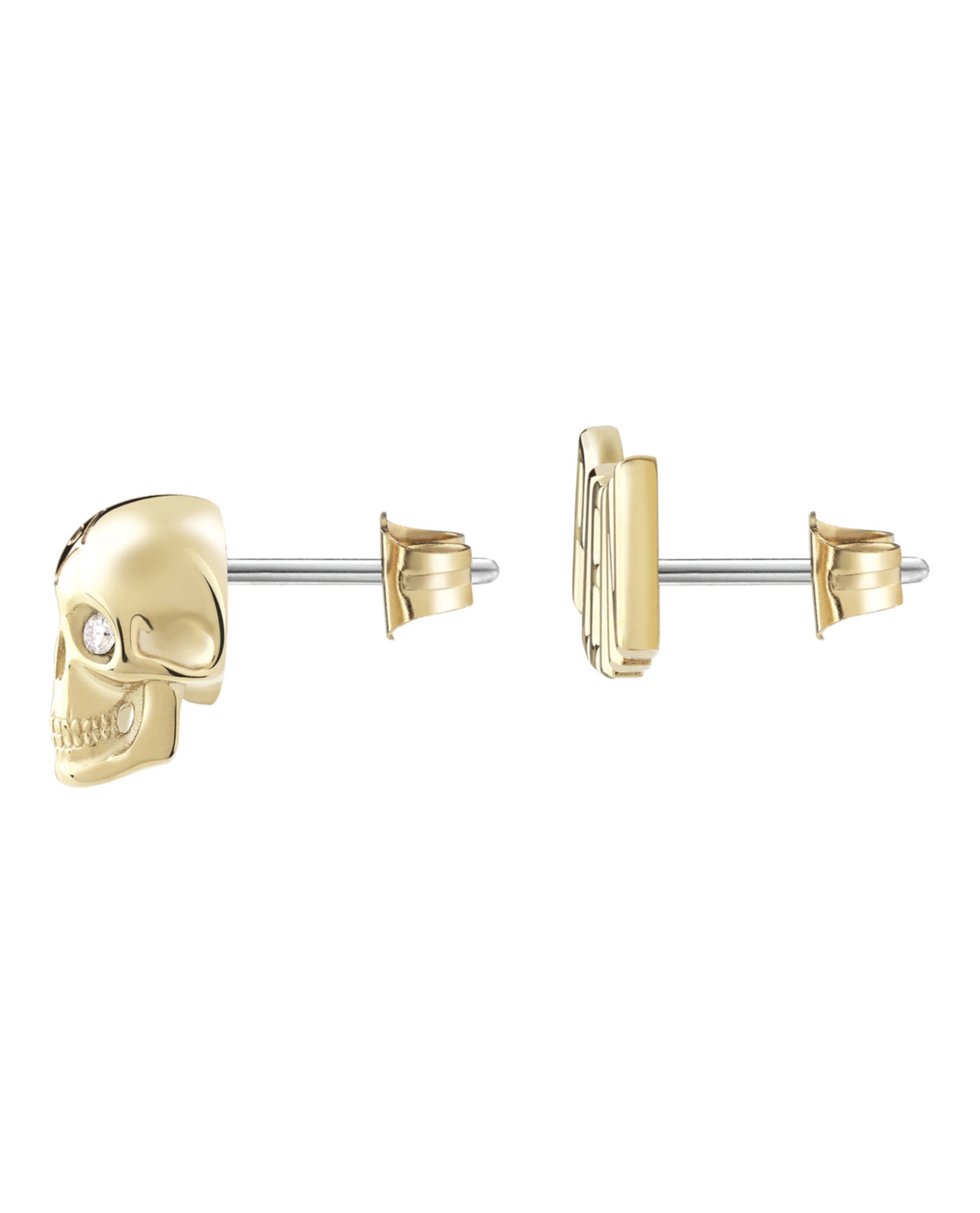 Philipp Plein Womens Lettering Crystal Stud Earrings