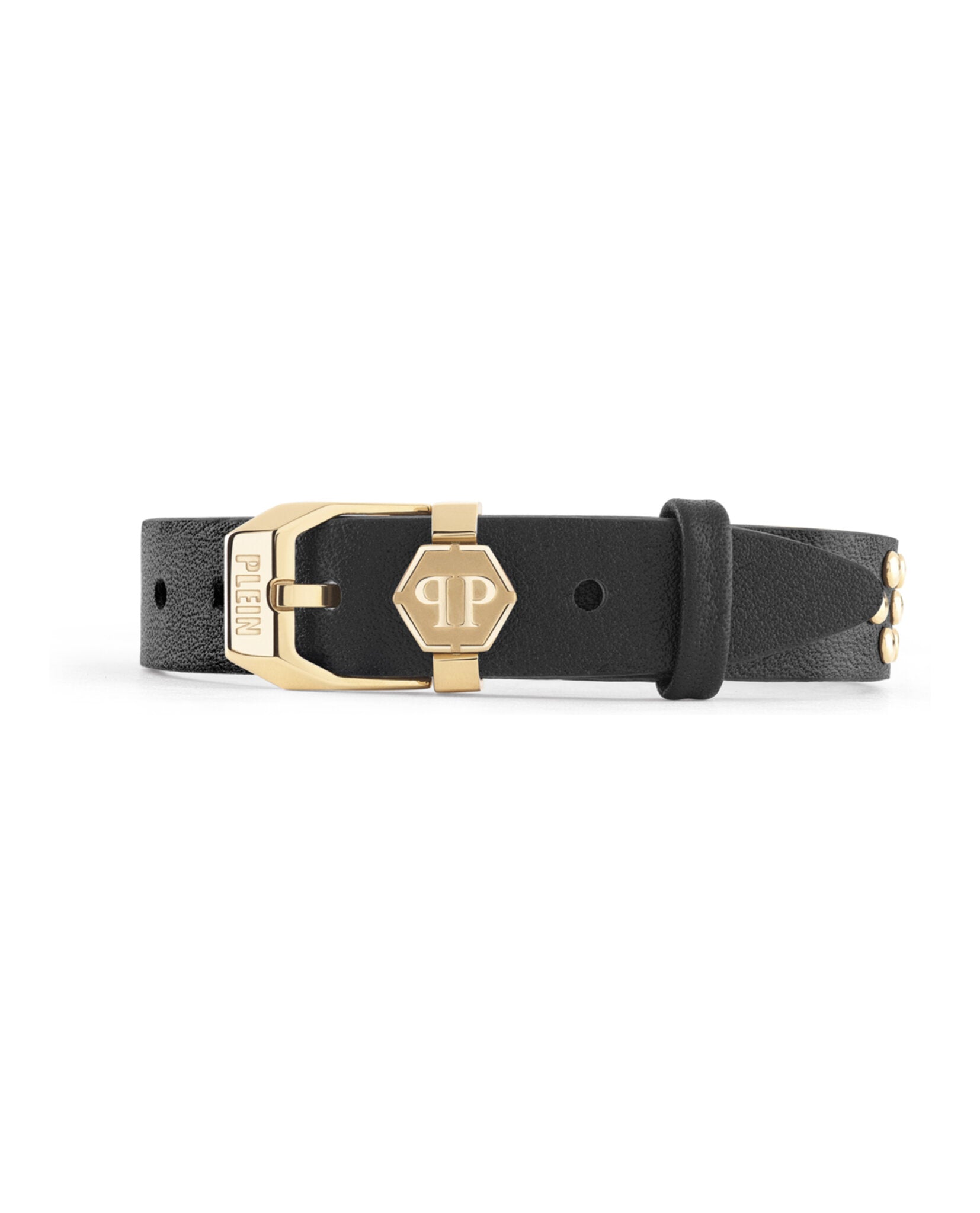 Philipp Plein Womens $kull Crown Crystal Calf Leather Bracelet