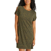 So Twisted Womens Animal Print Cut-Out T-Shirt Dress