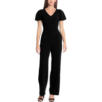 Womens Crepe Formal Jumpsuit Black