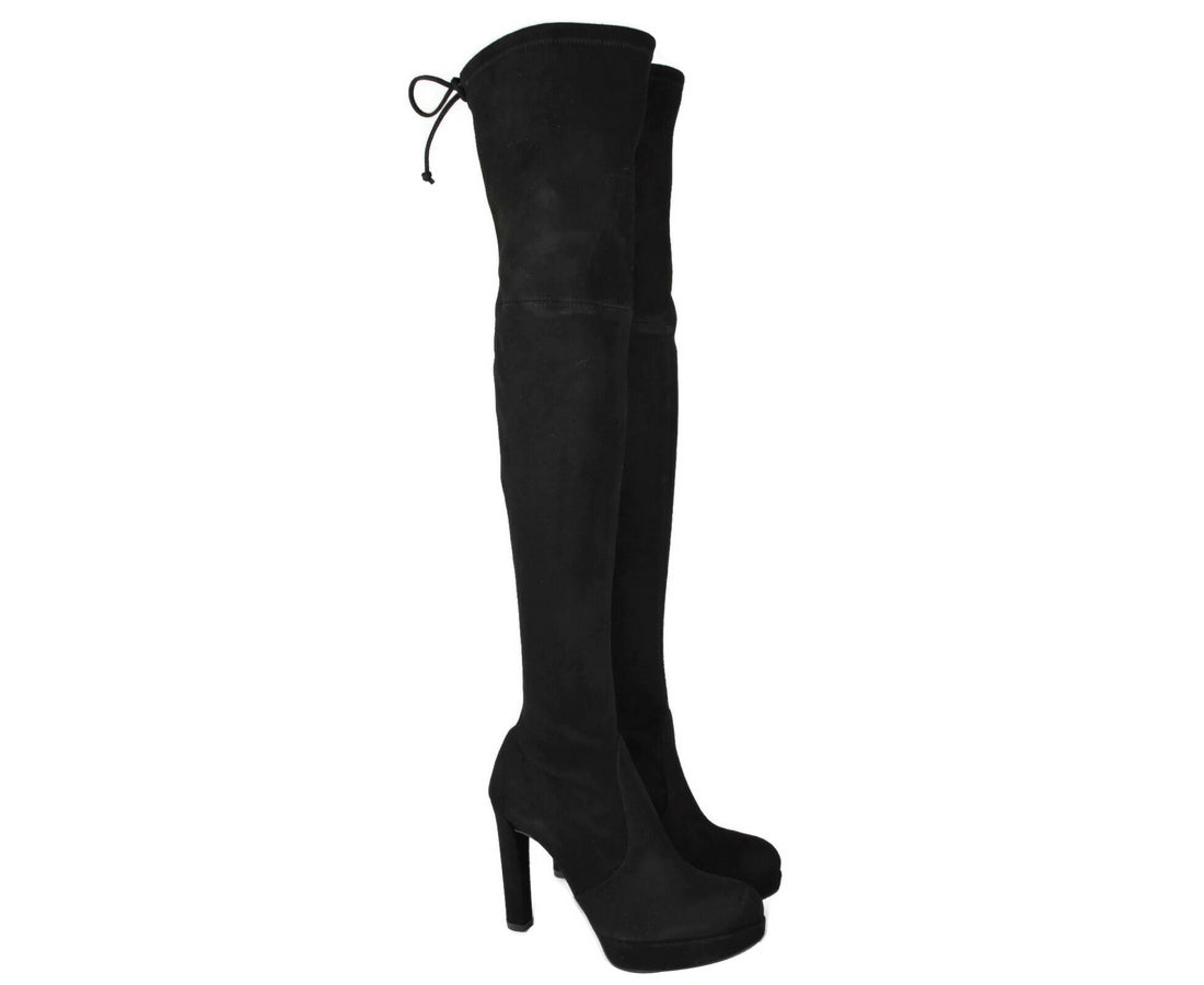 Stuart Weitzman Women's Plathighland Black Suede Over-the-knee Boot