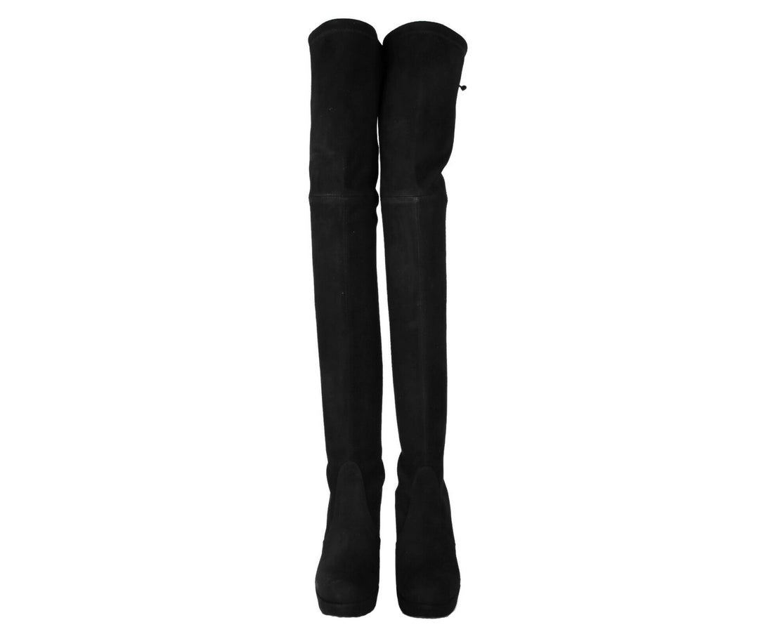 Stuart Weitzman Women's Plathighland Black Suede Over-the-knee Boot