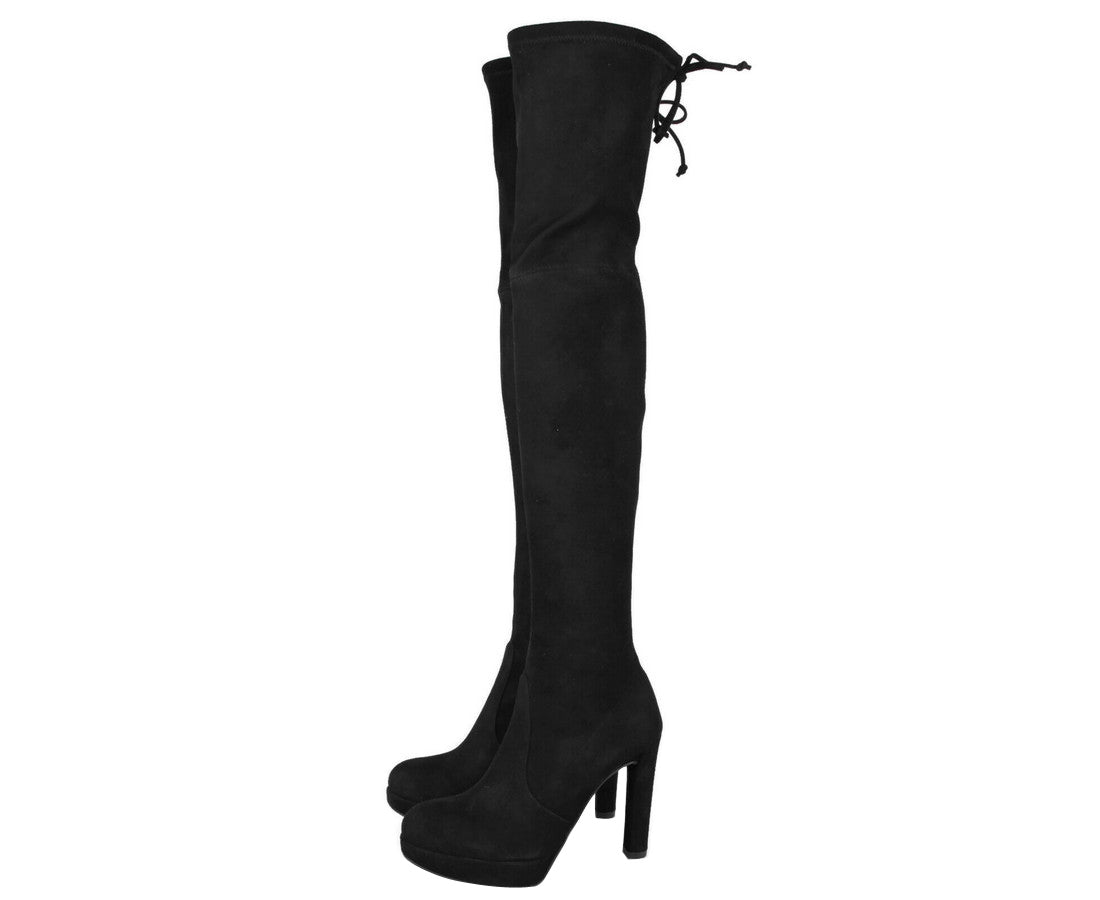 Stuart Weitzman Women's Plathighland Black Suede Over-the-knee Boot