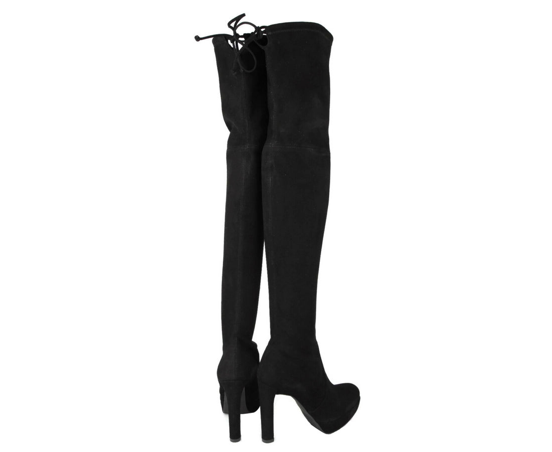 Stuart Weitzman Women's Plathighland Black Suede Over-the-knee Boot