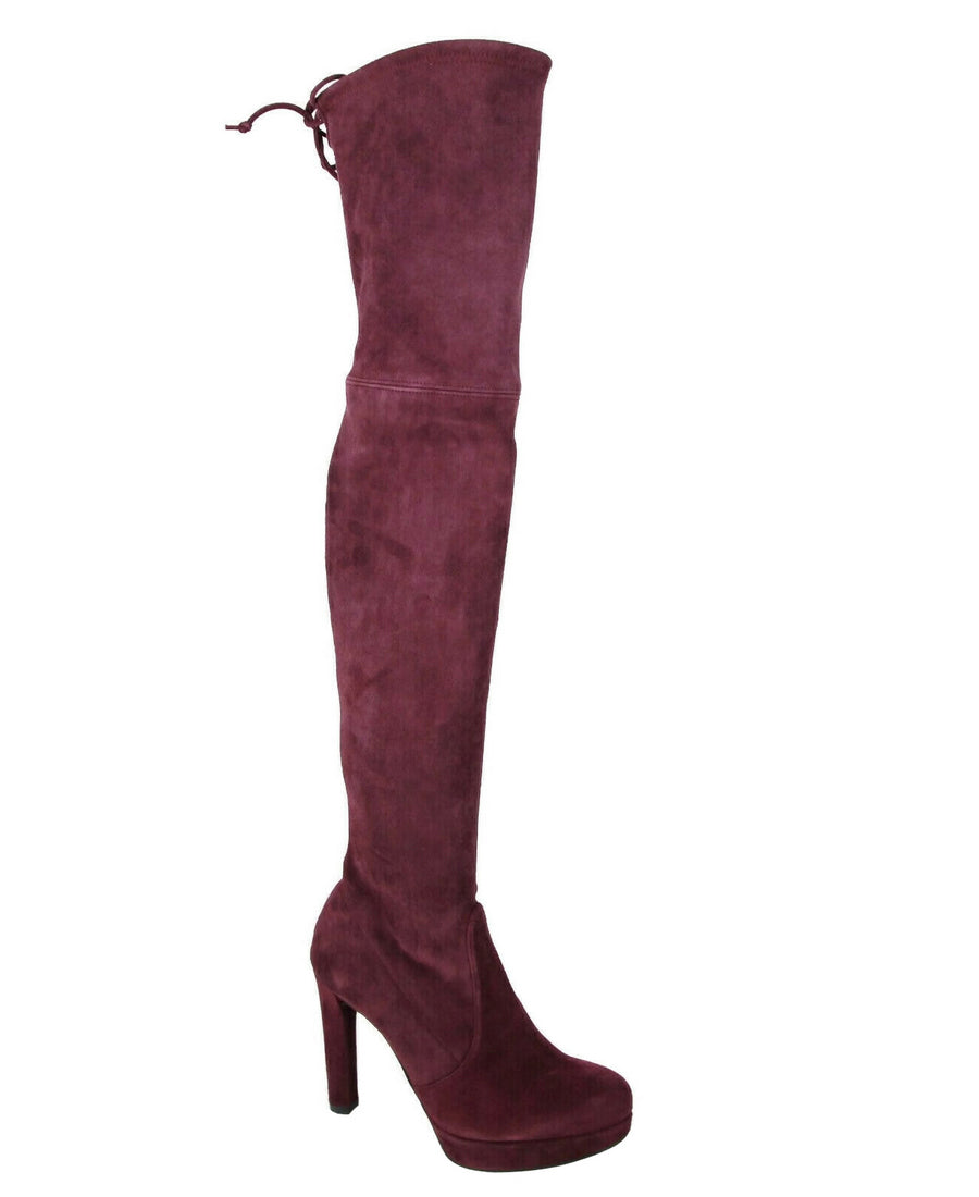 Stuart Weitzman Stuart Weitzman Women's Bordeaux Suede Over-the-knee Platform Boot