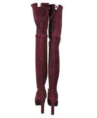 Stuart Weitzman Stuart Weitzman Women's Bordeaux Suede Over-the-knee Platform Boot