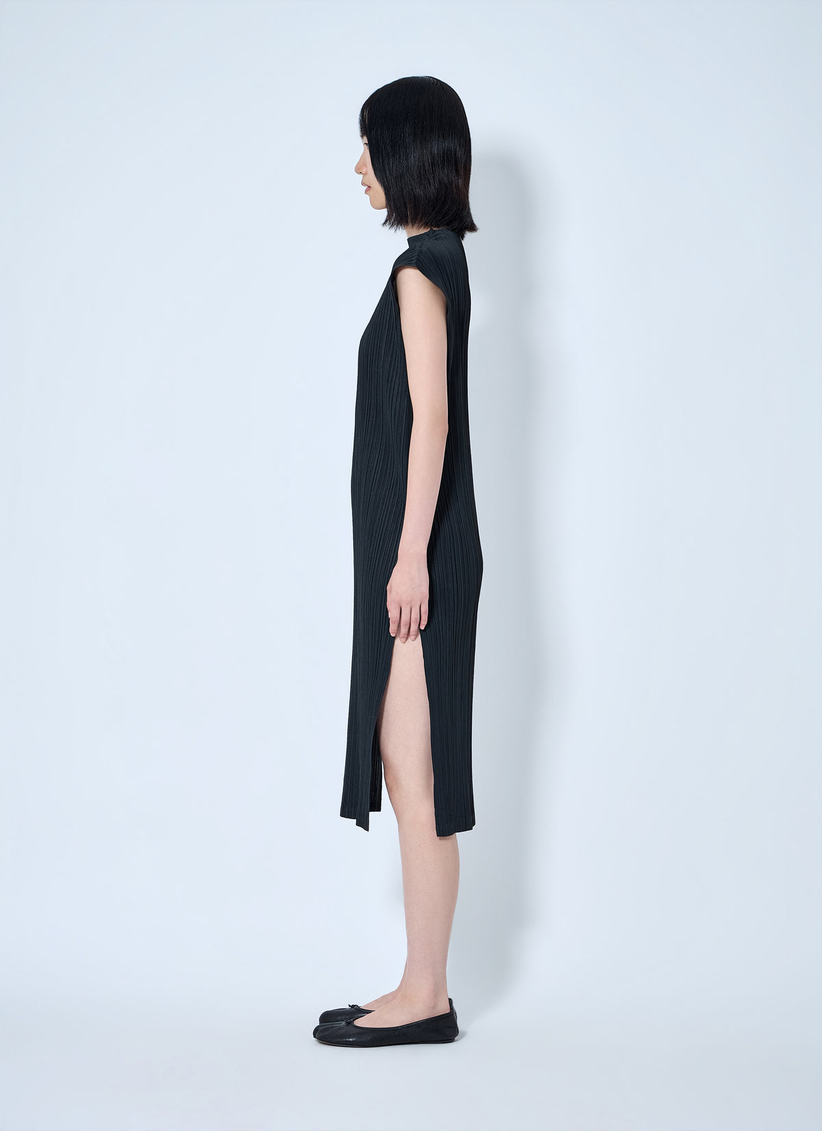 Pleats Please Issey Miyake Women Swing Solid Tunic Dress
