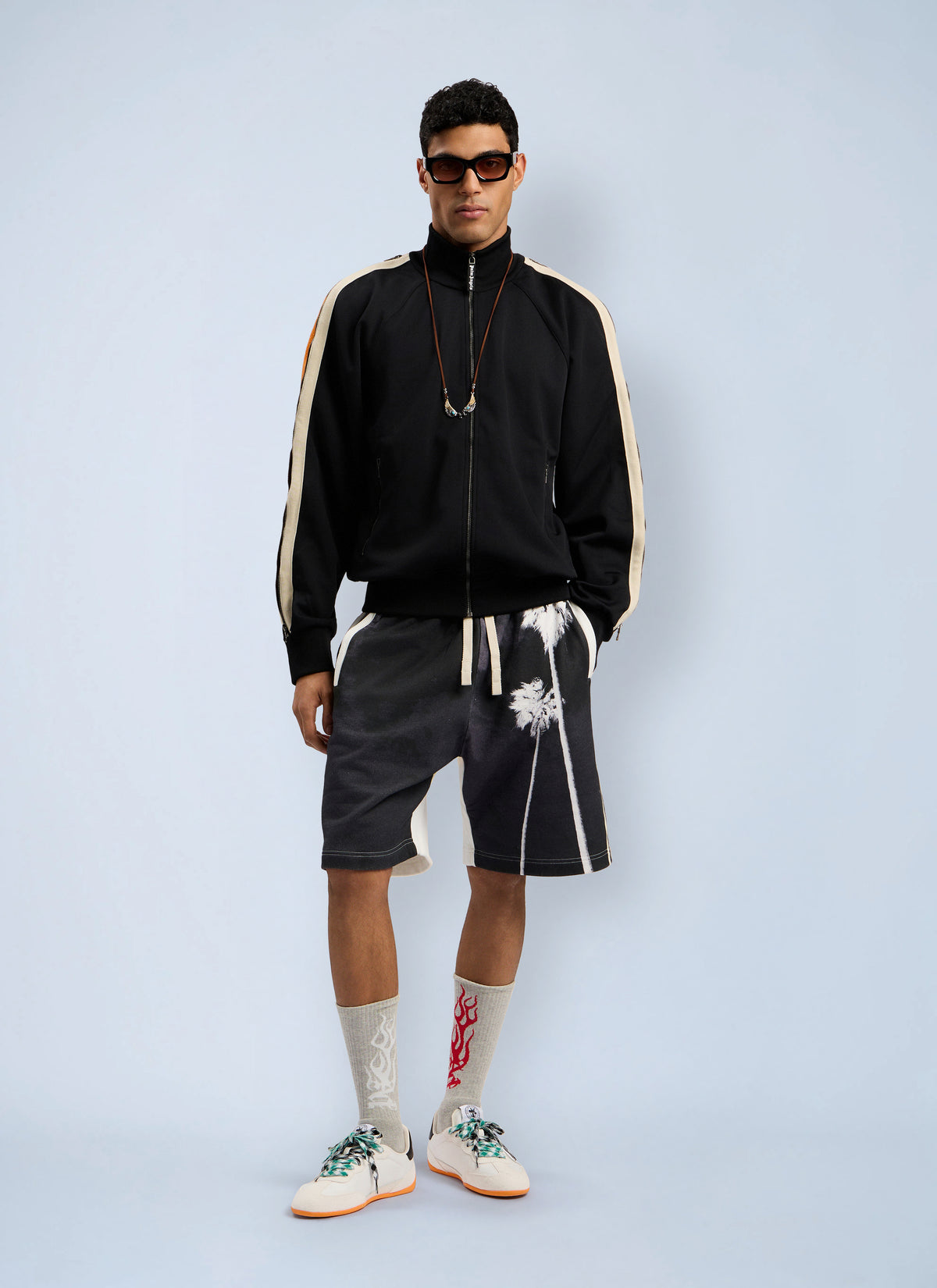 Palm Angels Men Performance Zip-Up Track Jacket