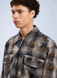 Palm Angels Men Curved Logo Check Overshirt
