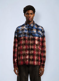Palm Angels Men Curved Logo Check Shirt