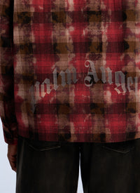 Palm Angels Men Curved Logo Check Shirt