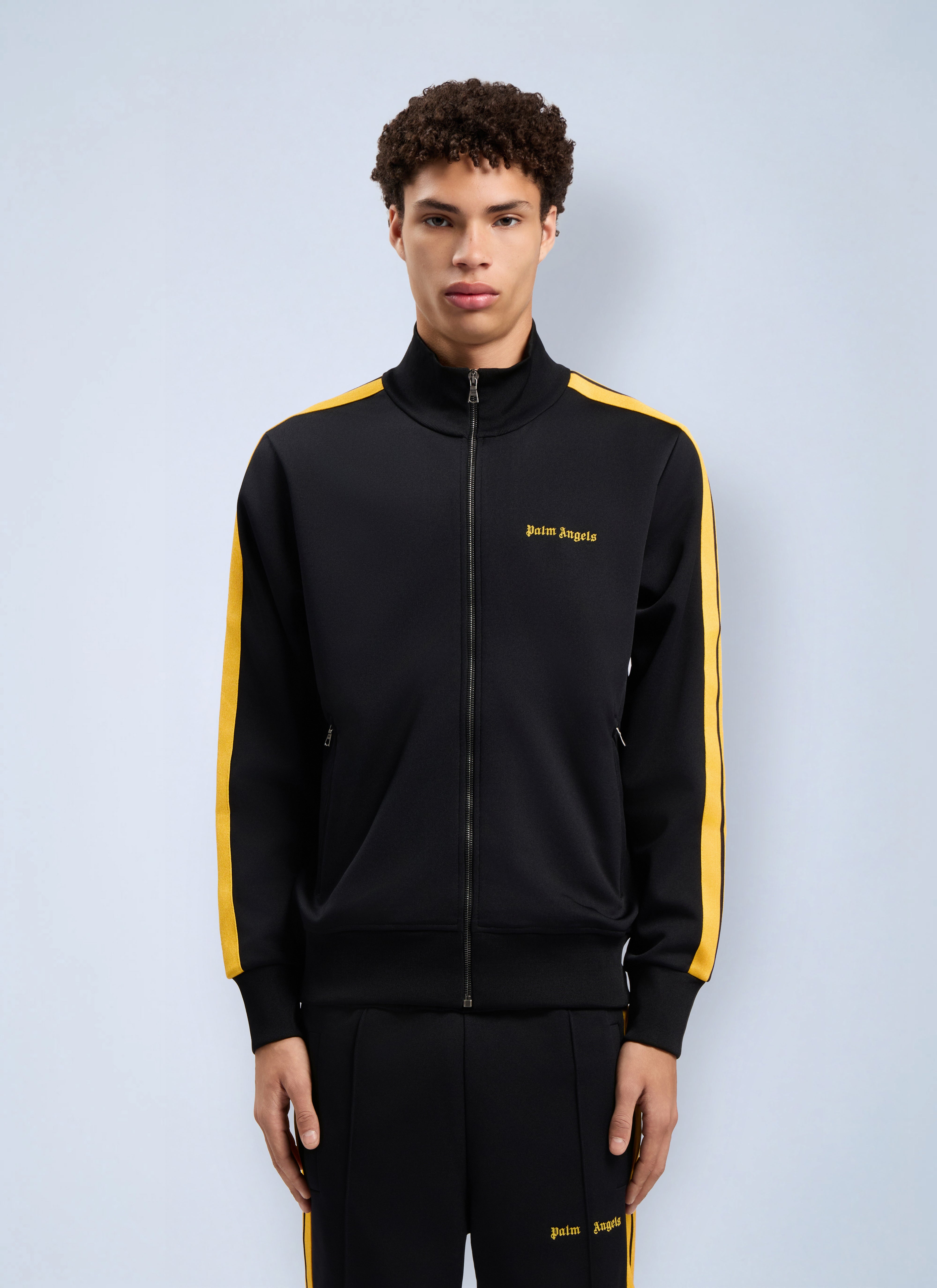 ド*️様 Palm Angels トラックジャケット ブラック ネオンイエロー Palm Angels Men Classic Logo Track Jacket – Bluefly