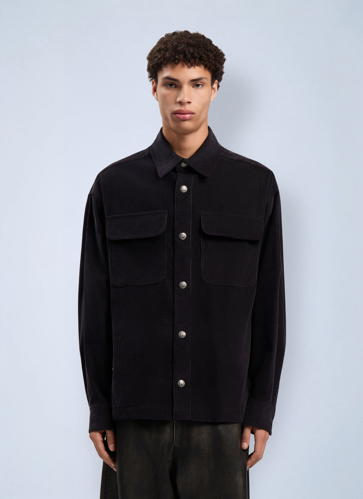 Palm Angels Men Classic Logo Corduroy Overshirt