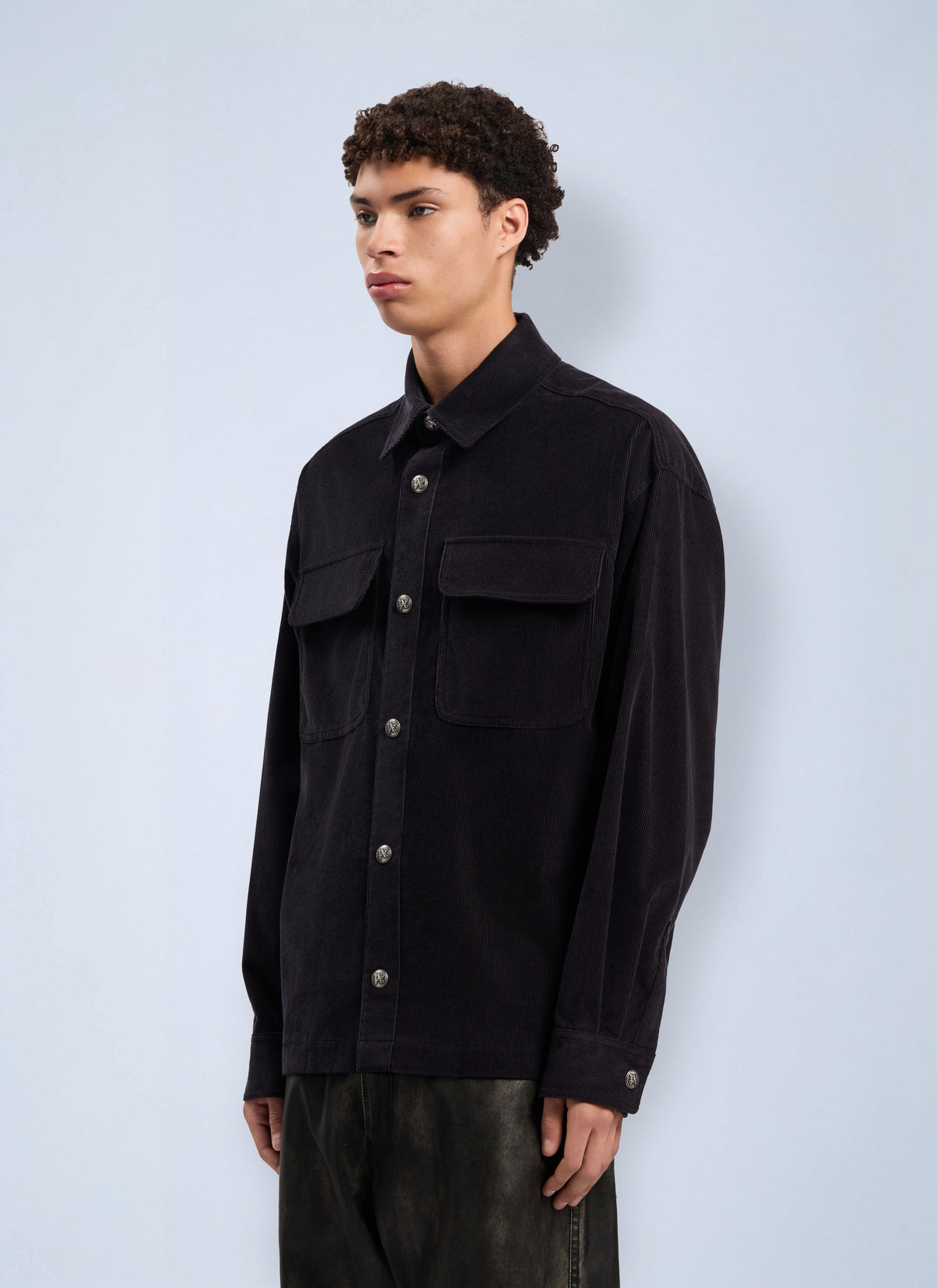 Palm Angels Men Classic Logo Corduroy Overshirt