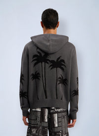 Palm Angels Men Back Palms Knit Hooded Sweatshirt
