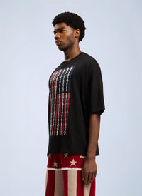 Palm Angels Men Flames Flag Loose T-Shirt