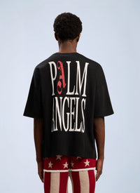 Palm Angels Men Flames Flag Loose T-Shirt