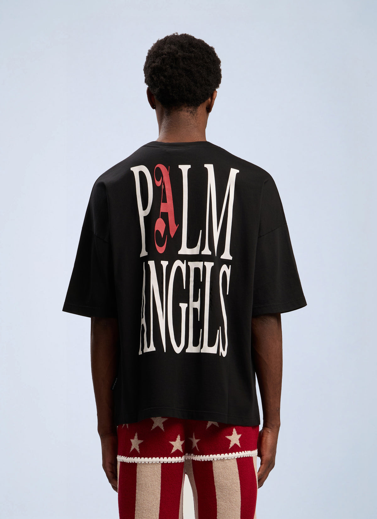 Palm Angels Men Flames Flag Loose T-Shirt