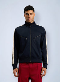 Palm Angels Men Curved Logo Zip-Up Track Jacket