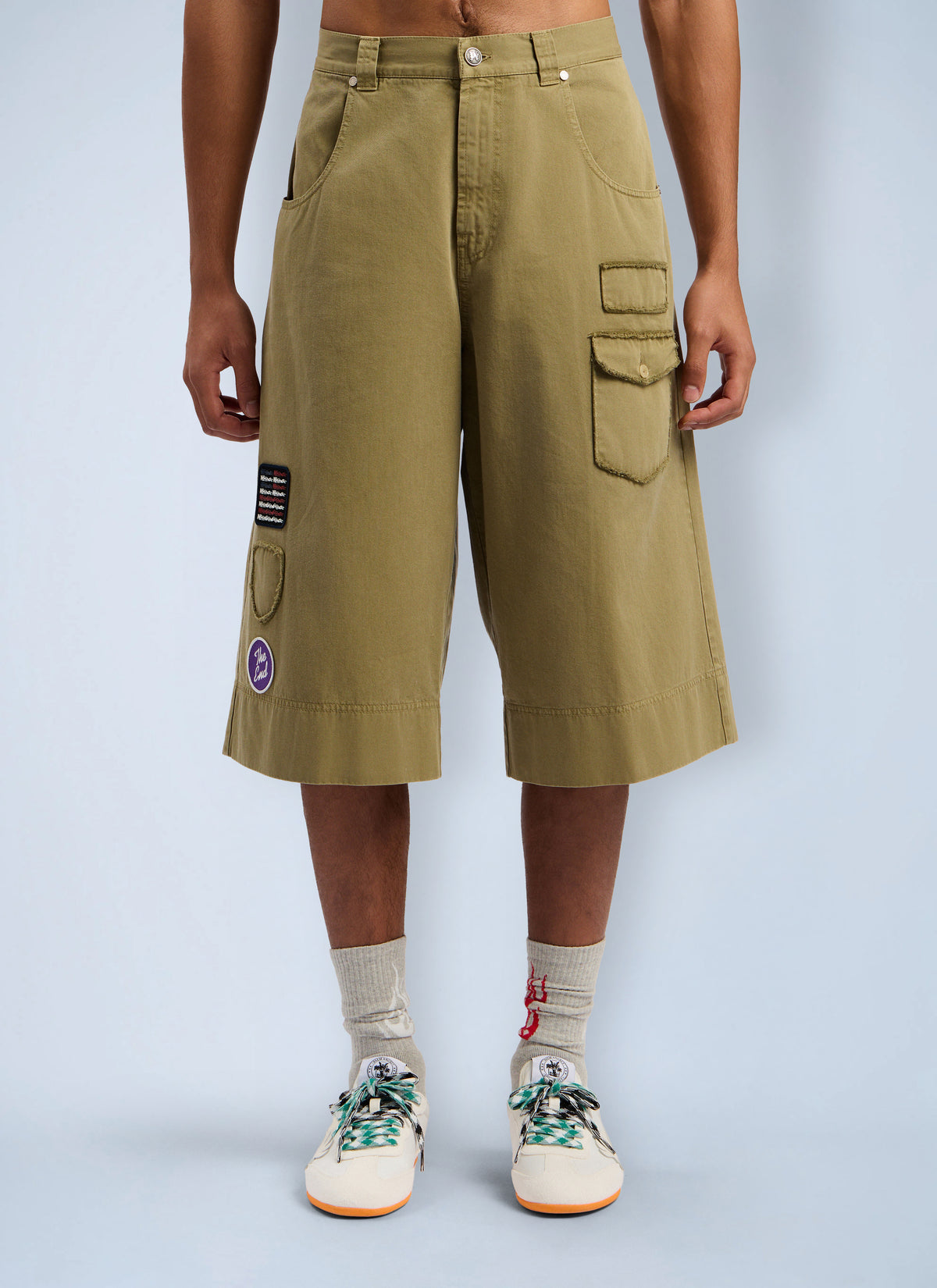 Palm Angels Men Military Patch Bermuda Shorts