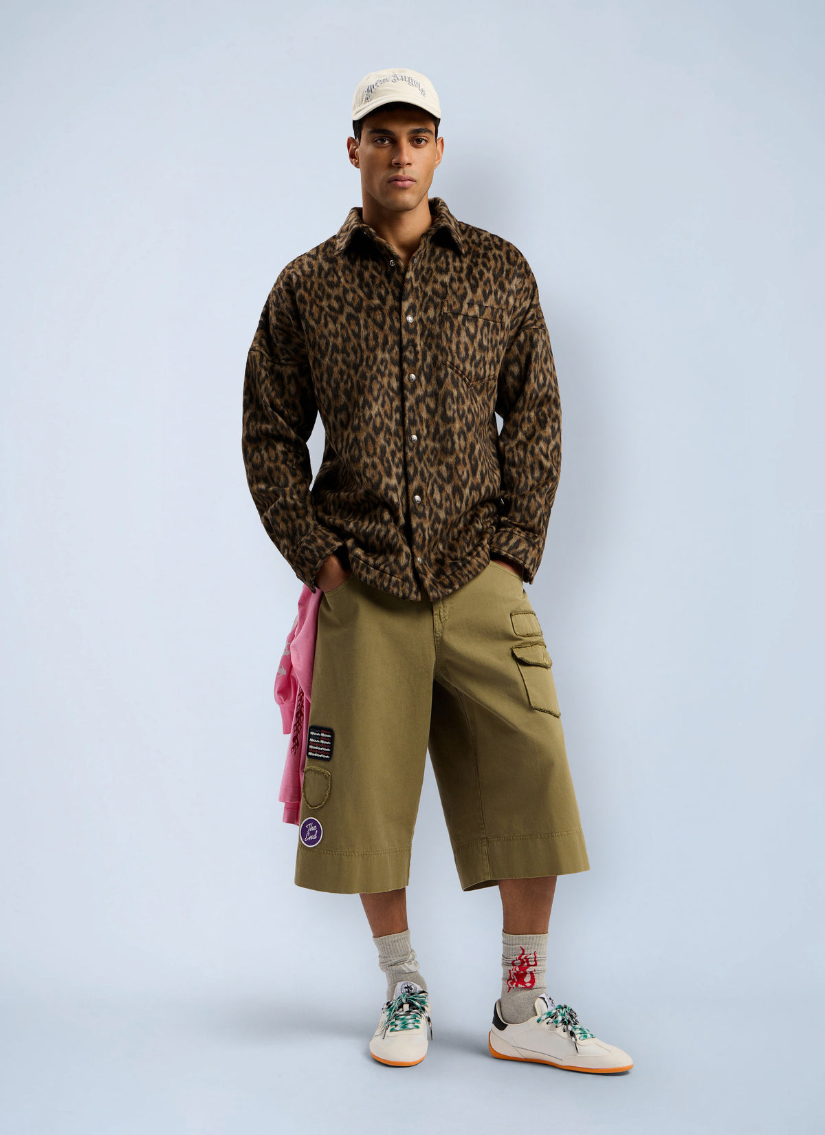 Palm Angels Men Military Patch Bermuda Shorts