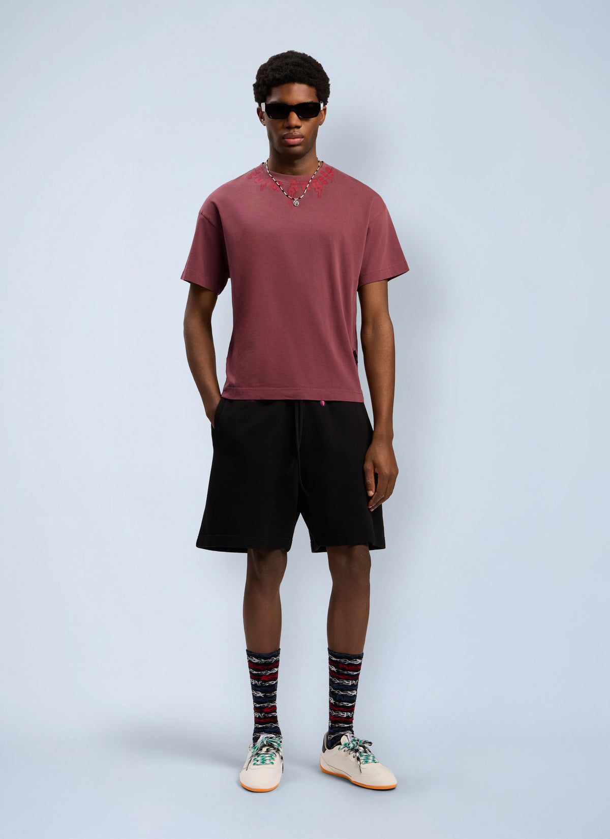 Palm Angels Men Neck Logo Regular T-Shirt