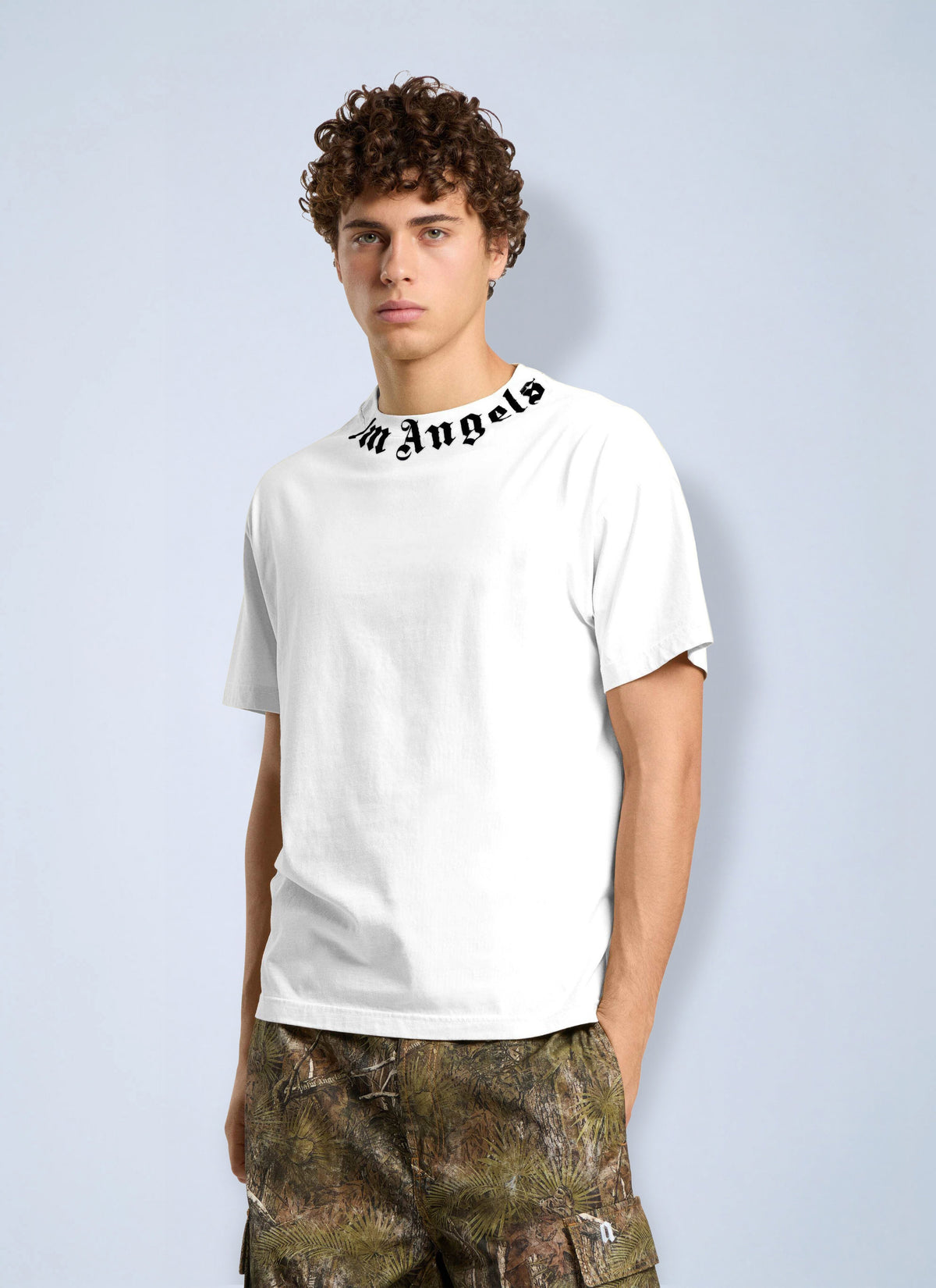 Palm Angels Men Neck Logo Regular Tee