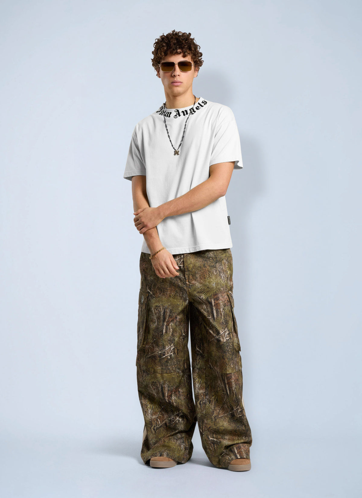 Palm Angels Men Neck Logo Regular Tee