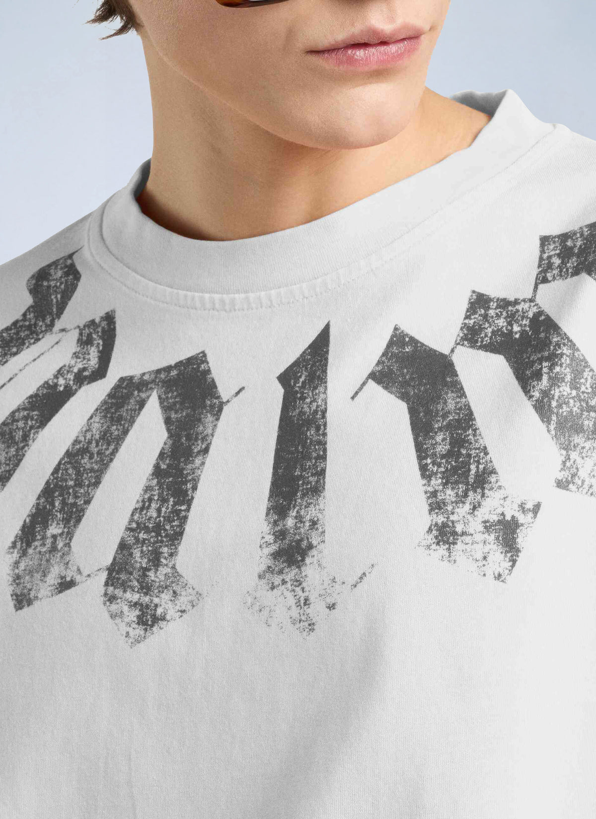 Palm Angels Men Big Neck Logo Loose Tee
