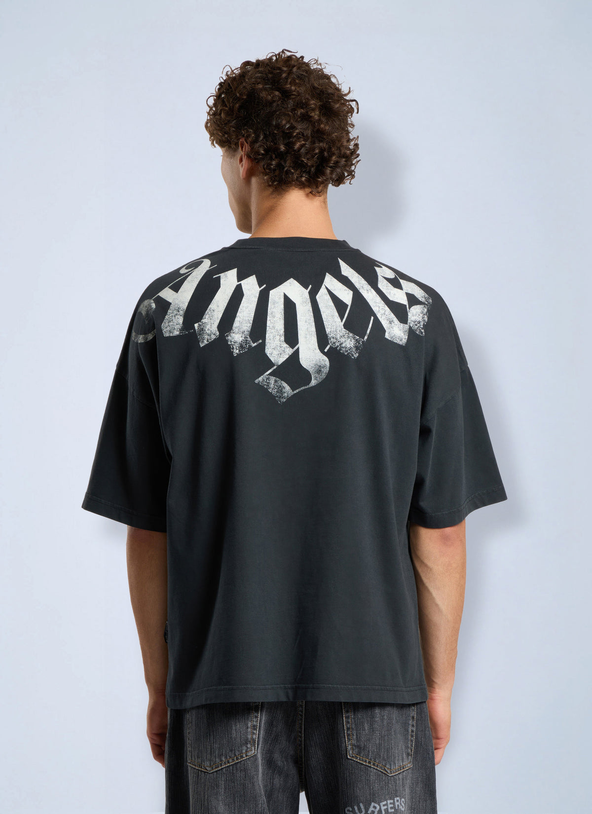 Palm Angels Men Big Neck Logo Loose Tee