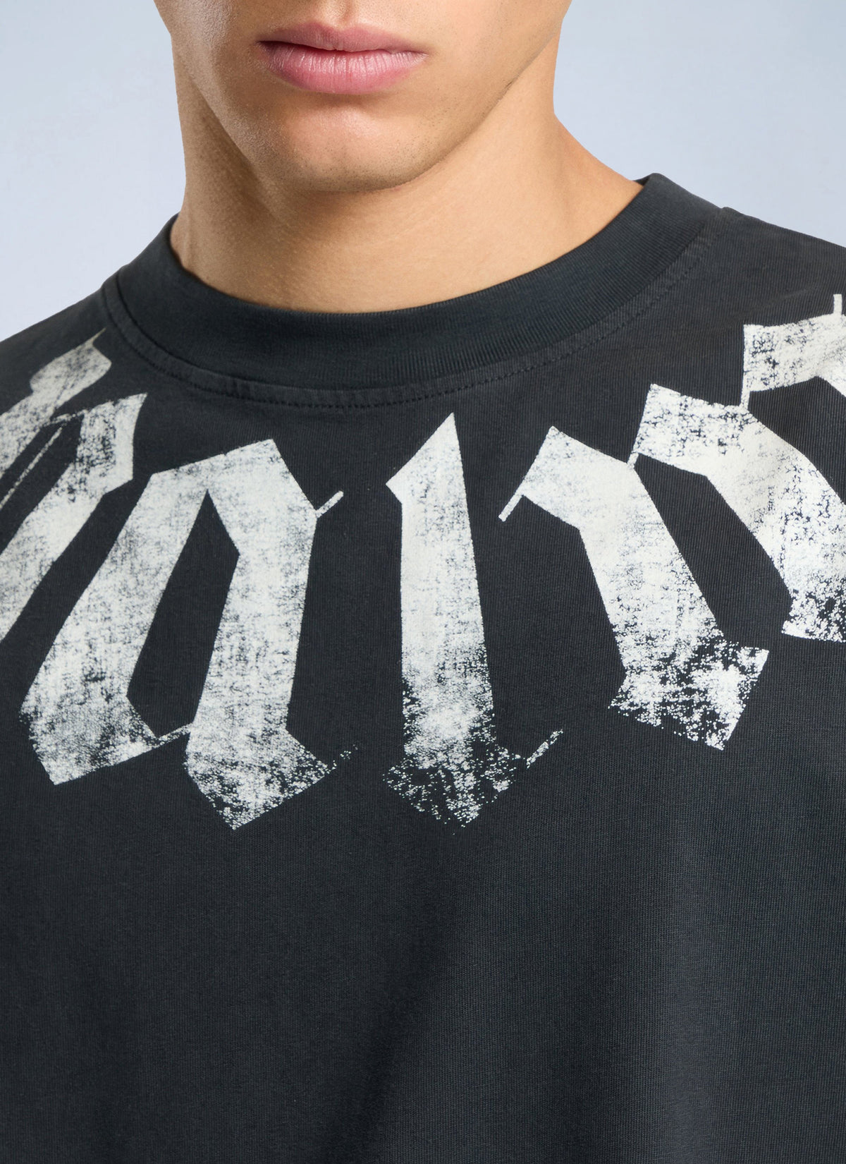 Palm Angels Men Big Neck Logo Loose Tee
