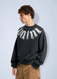 Palm Angels Palm Angels Men Big Neck Logo Loose Sweatshirt