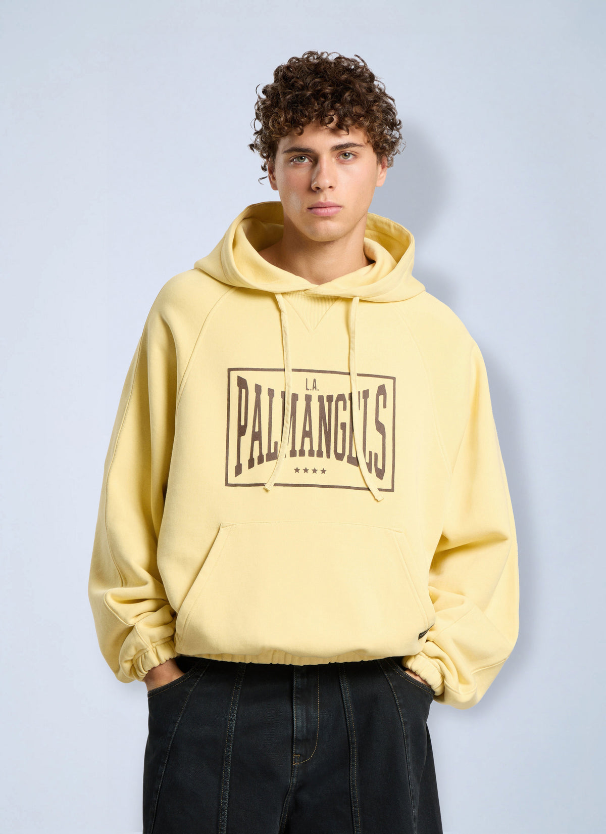 Palm Angels Men Vintage Box Logo Loose Hoodie