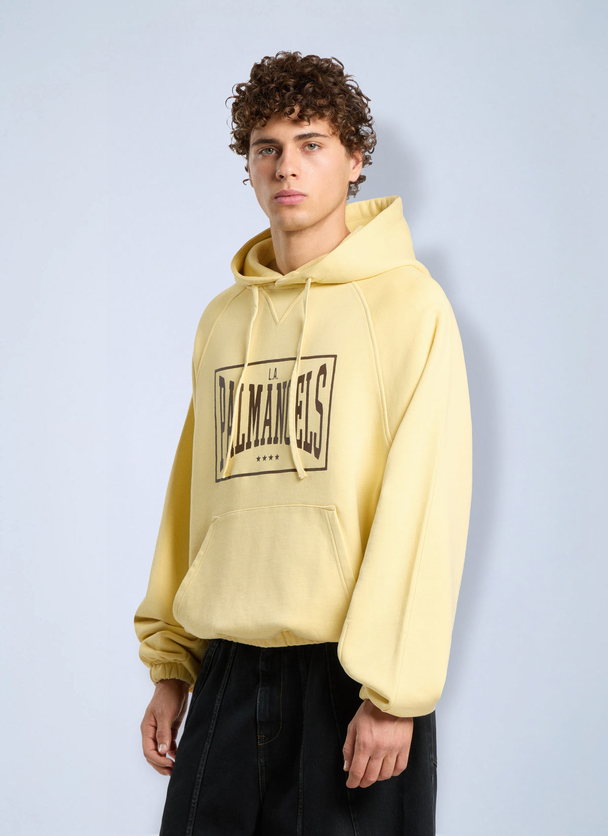 Palm Angels Men Vintage Box Logo Loose Hoodie