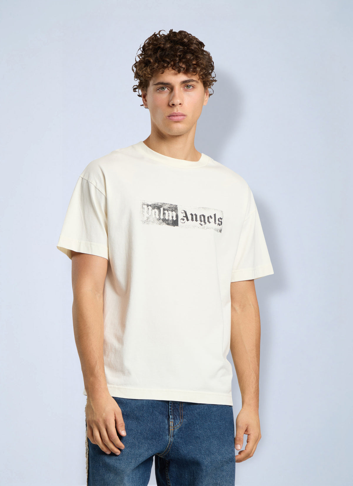 Palm Angels Men Stamp Logo Regular T-Shirt