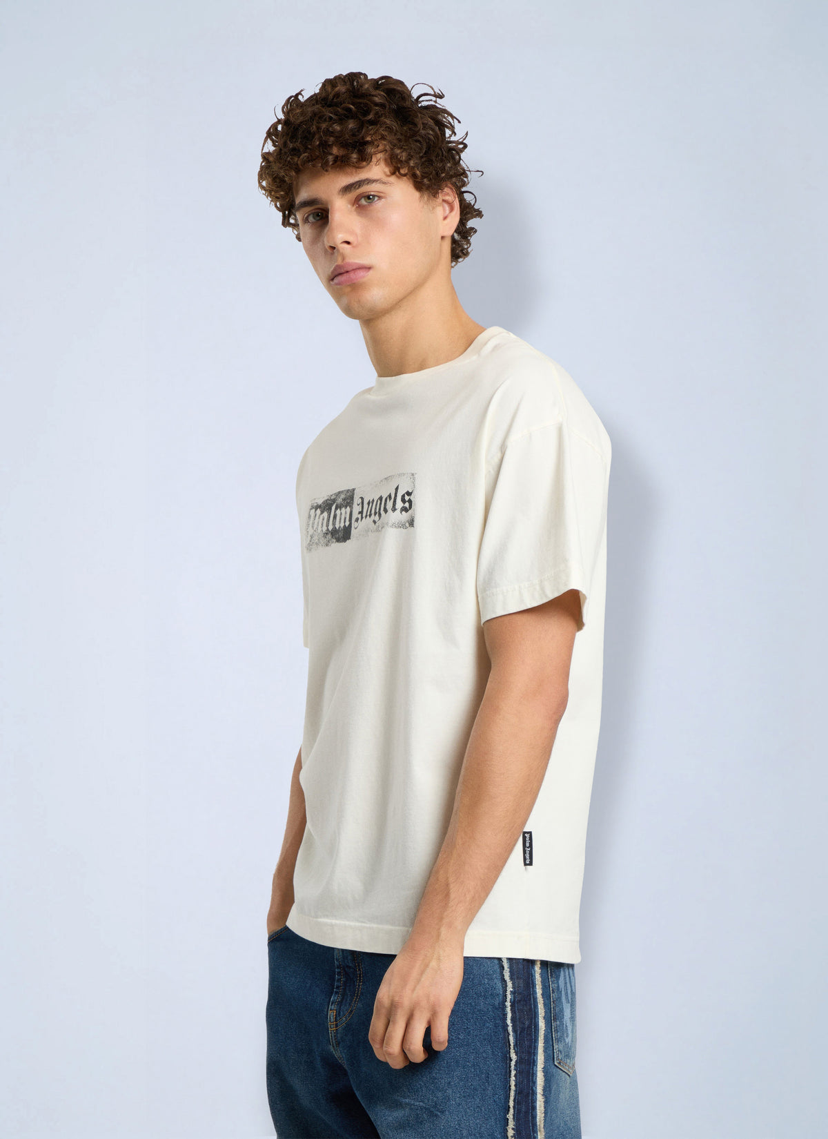 Palm Angels Men Stamp Logo Regular T-Shirt