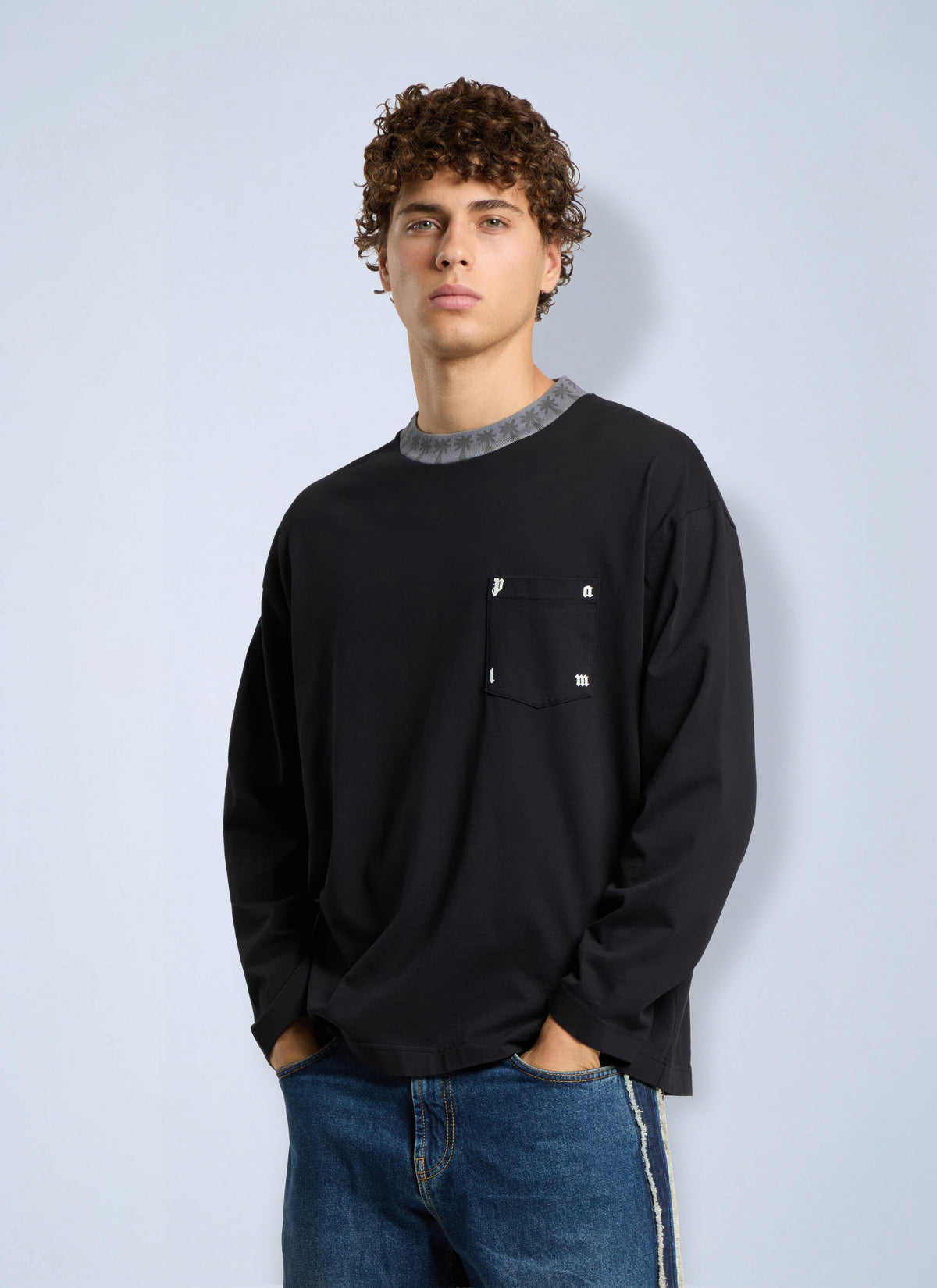Palm Angels Palm Angels Men Palm Rib Regular Tee L/S