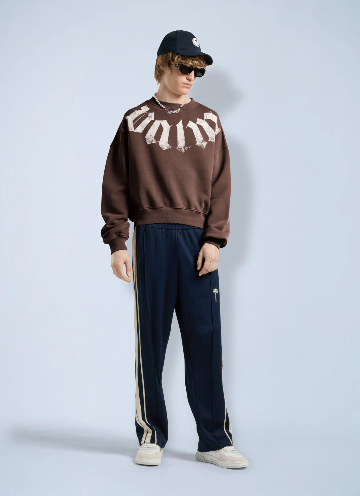 Palm Angels Palm Angels Men Big Neck Logo Loose Sweatshirt