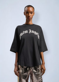Palm Angels Palm Angels Women Curved Logo Over T-Shirt